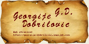 Georgije Dobrilović vizit kartica